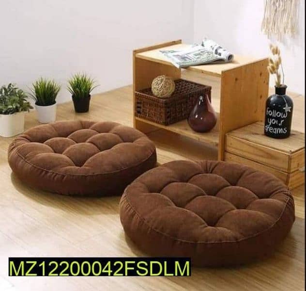 2 PCs Velvet Floor Cushions | Delivery Available 3