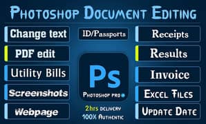 Graphic Design Edit PDF JPG Scanned Screenshot Photoshop Document Edit