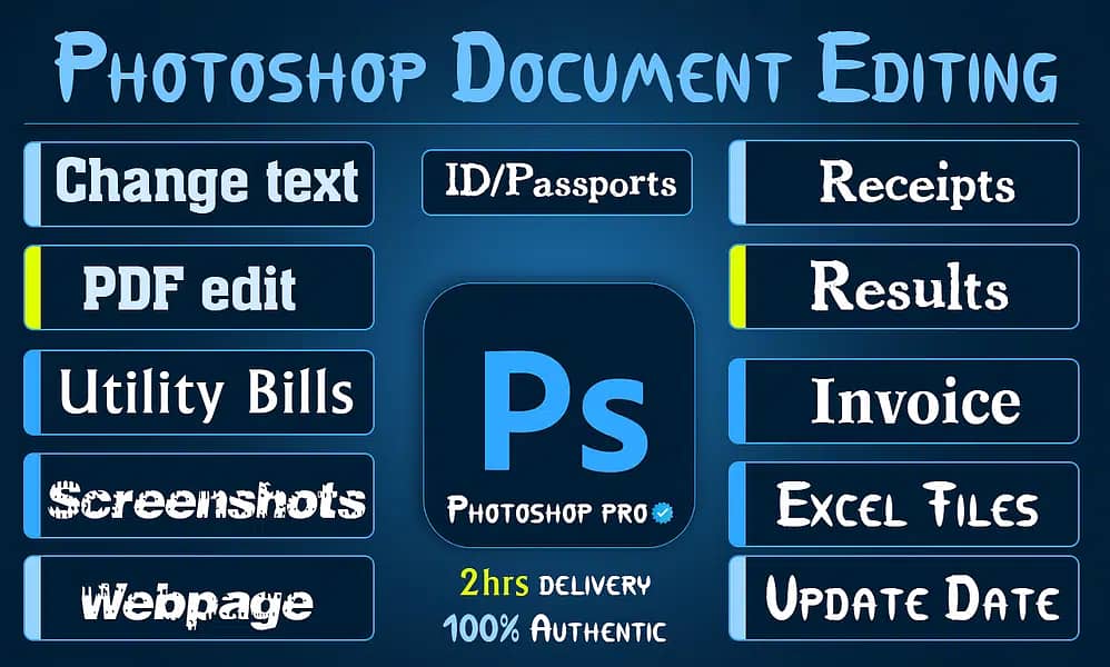 Graphic Design Edit PDF JPG Scanned Screenshot Photoshop Document Edit 0