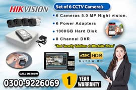 HIKVISION 6 HD CCTV Cameras Package (1 Year Replacement Warranty)