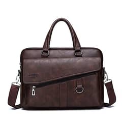 JEEP Imported Leather Business Casual Laptop Bag