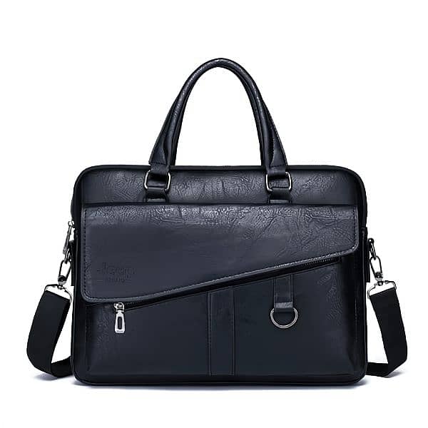 JEEP Imported Leather Business Casual Laptop Bag 2