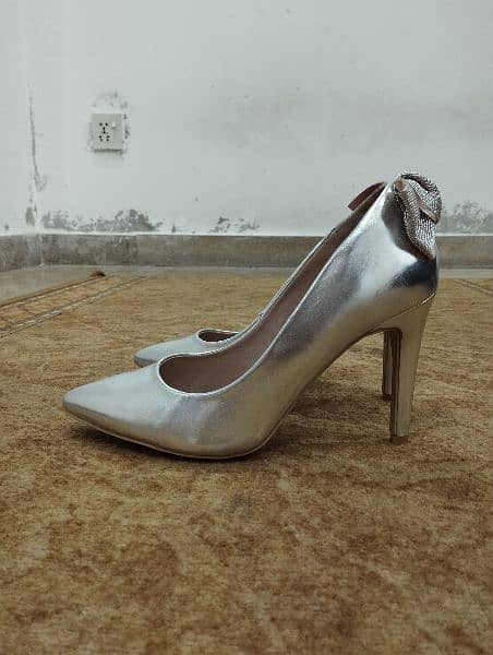 Dorothy Perkins Silver Shoes Size 9 Brand New High Heel 1