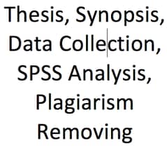 Thesis, Synopsis, Data Collection, SPSS Analysis, Plagiarism Removing