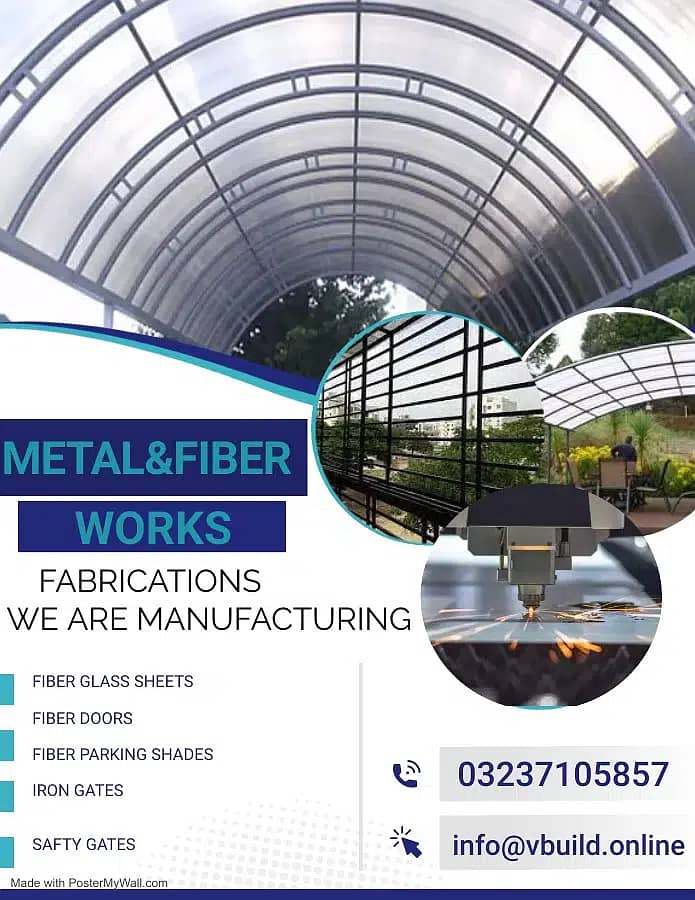 Fiber glass sheet fiber door (with materials ) / car parking sheds 14