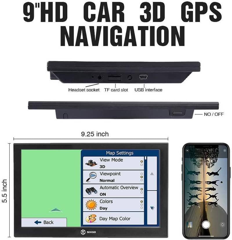 SIXGO GPS Navigation for Car 9 Inch HD Touch Screen GPS Navigation 17