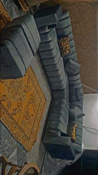 L shape sofa with two stools 0