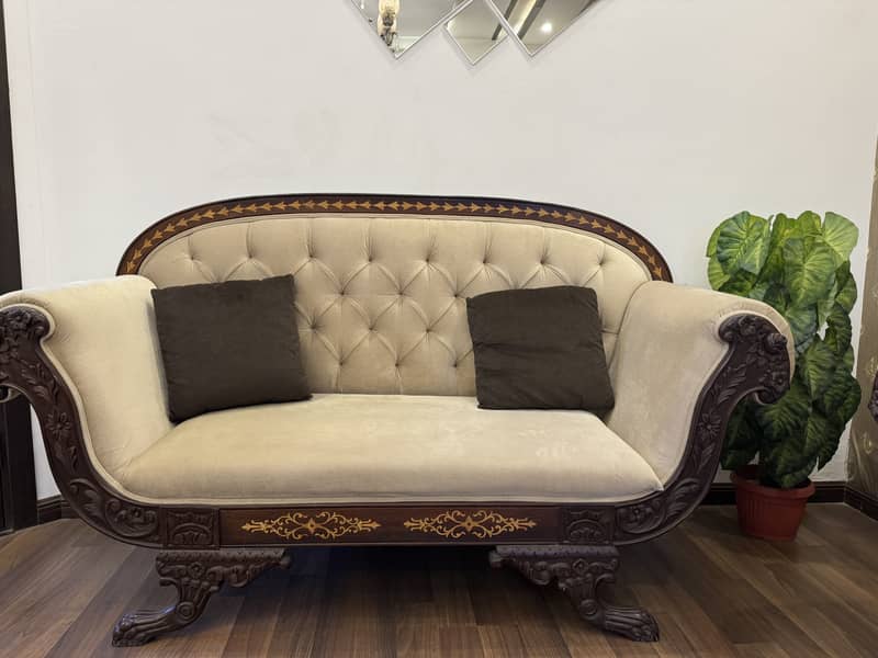 Pure Sheesham diyar wood Sofa Set (3+2) like new 2