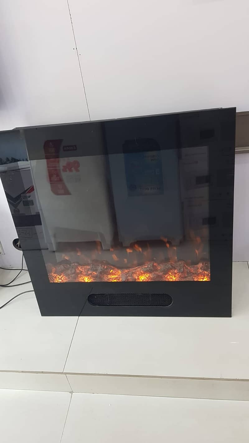 Black 3D Electric Fireplace Heater 2