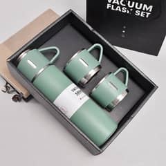 Stainless Steel Vacuum Flask Hot & Cold Thermos Bottle With 3 0