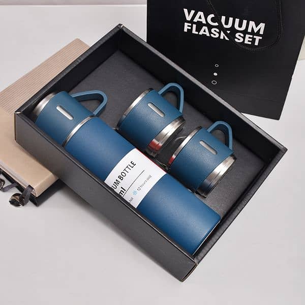 Stainless Steel Vacuum Flask Hot & Cold Thermos Bottle With 3 3