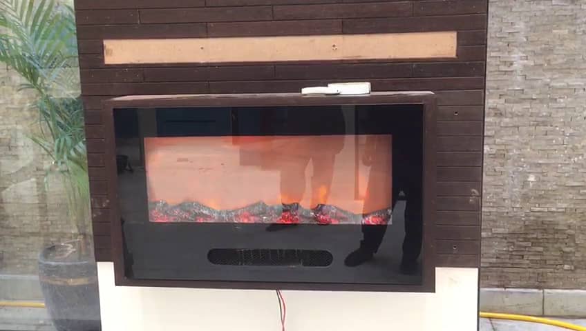 Black 3D Electric Fireplace Heater 5