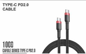 Type-C to Type-C 66W Cafule PD Fast Charge Cable High Quality in Pouch