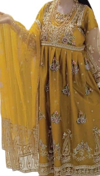 3 piece beautiful hand work cut moti stitched dress 3