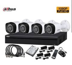 CCTV Dahua Hikvision 2 camera 2 mp 4 
channel dvr XVR cable hard drive