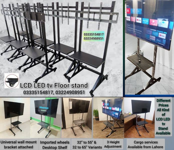 for office home LCD LED tv Floor stand with wheel media expo events 0