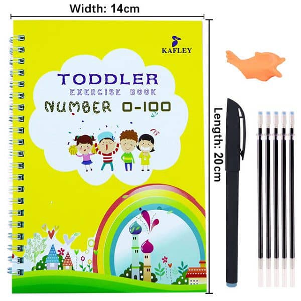 Pack Of 4 Pcs With 10 Refill Copybooks Pen Magic Copy Book Free Wiping 3