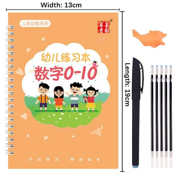 Pack Of 4 Pcs With 10 Refill Copybooks Pen Magic Copy Book Free Wiping 5
