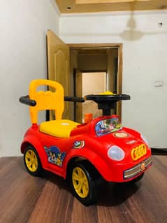 Whimsical Adventures Await: Junior Cartoon Face Kids Push Car Leads th