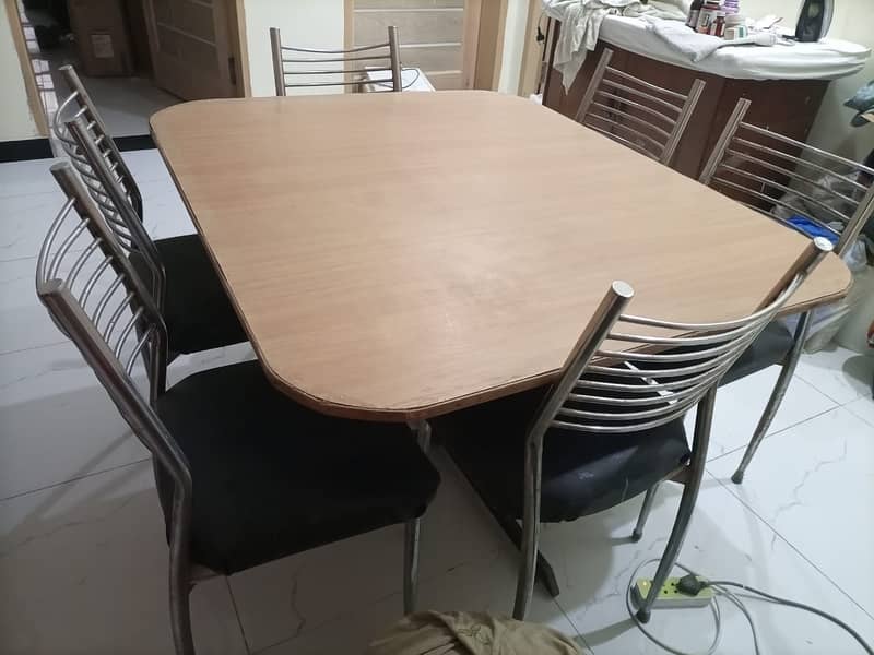 Wooden Dining Table with 6 Chairs 2