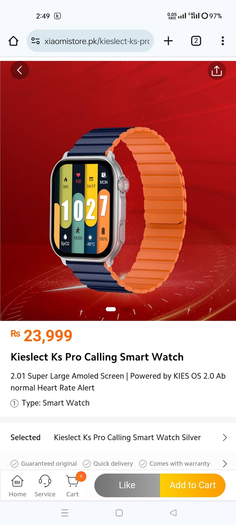 KIESLECT Ks Pro Calling Watch 8