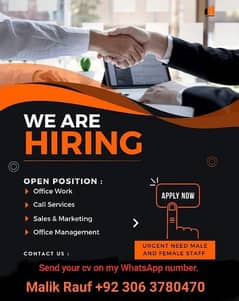 Male and female staff Required