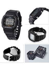Casio G Shock Black Digital Multi-Function Black Resin Band Watch-DW-5 1