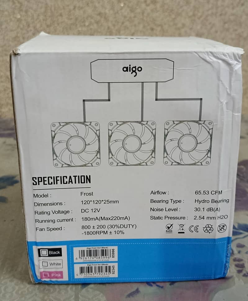 Aigo frost 5in1 PWM 4 Pin 120mm Computer Case Fans 3