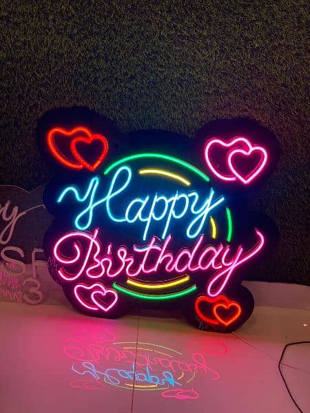 Happy Birthday neon led sign board light 4