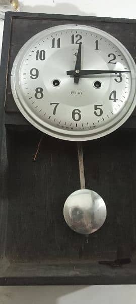 Antique Polris Wooden Brass Pendulum wall clock Vintage  Rhythm 2