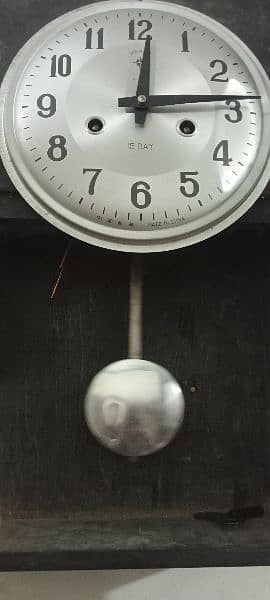 Antique Polris Wooden Brass Pendulum wall clock Vintage 15 days 4