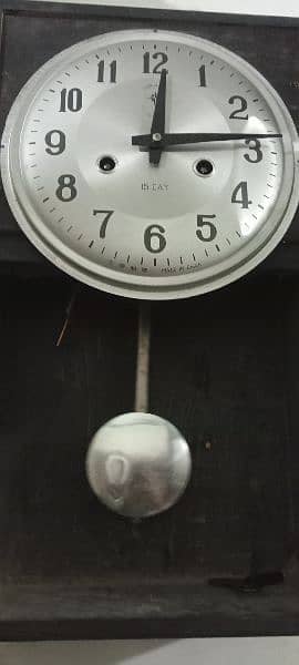 Antique Polris Wooden Brass Pendulum wall clock Vintage 15 days 5