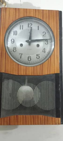 Antique Polris Wooden Brass Pendulum wall clock Vintage 15 days 6