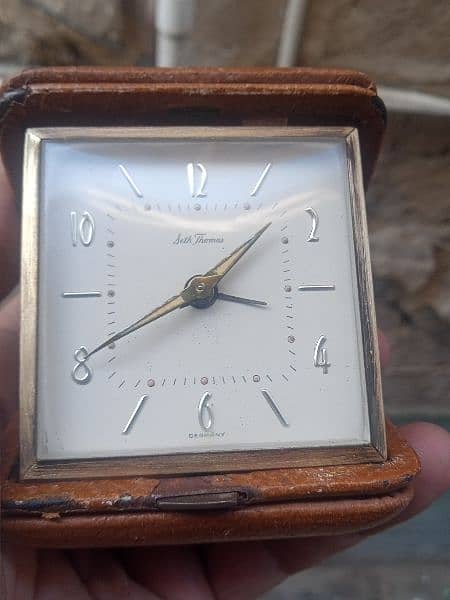 Antique Seth Thomas Pocket watch travel Clock Vintage Germany 2