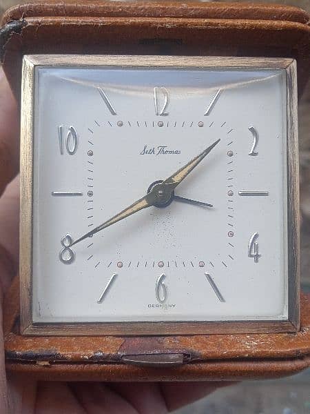 Antique Seth Thomas Pocket watch travel Clock Vintage Germany 7