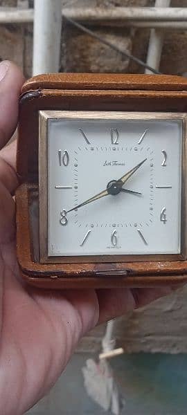 Antique Seth Thomas Pocket watch travel Clock Vintage Germany 9