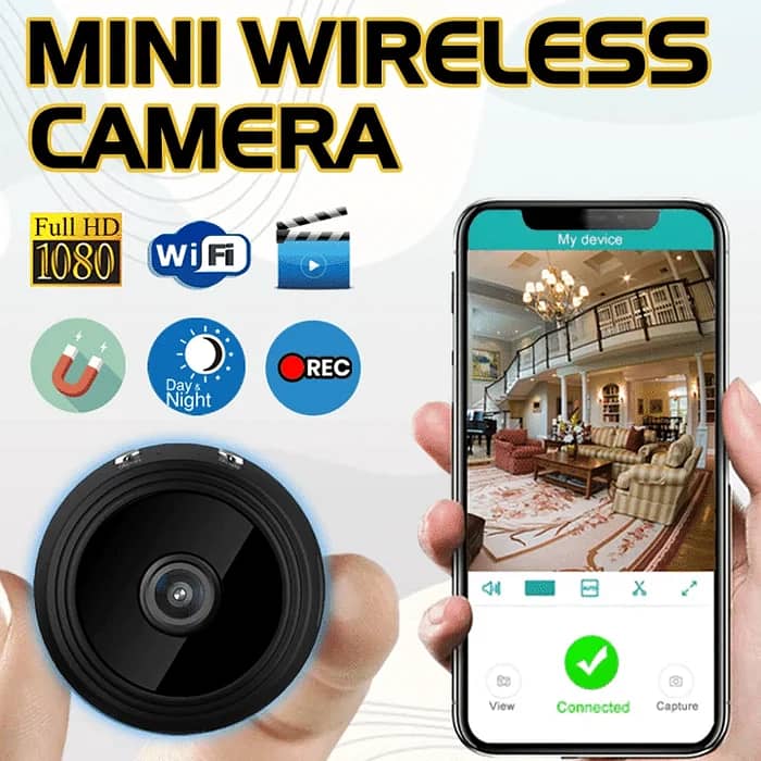 Mini Full HD Security Camera - WiFi Wireless 0
