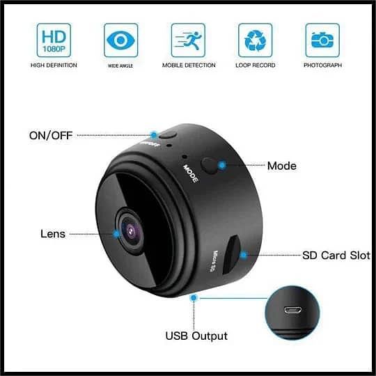 Mini Full HD Security Camera - WiFi Wireless 4