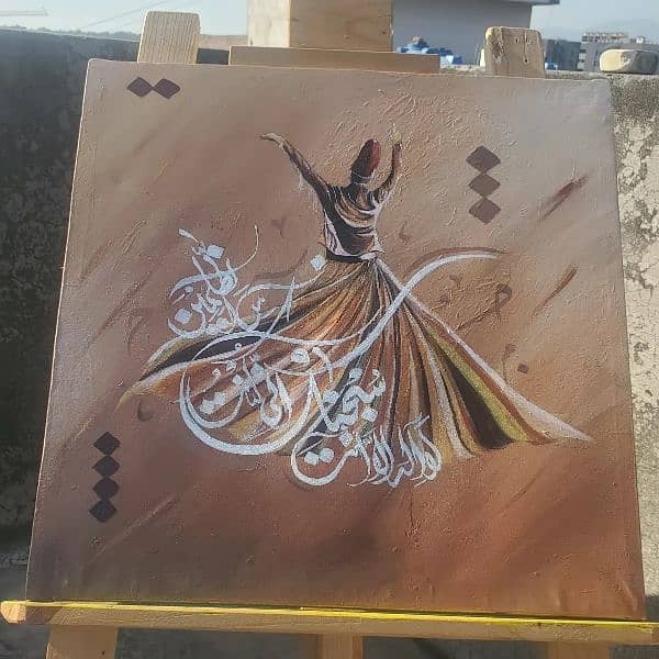 customized sufisum / whirling dervish abstract art acrylic painting 7