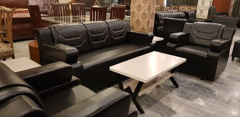 office sofa set leather Chesterfield chair table 1