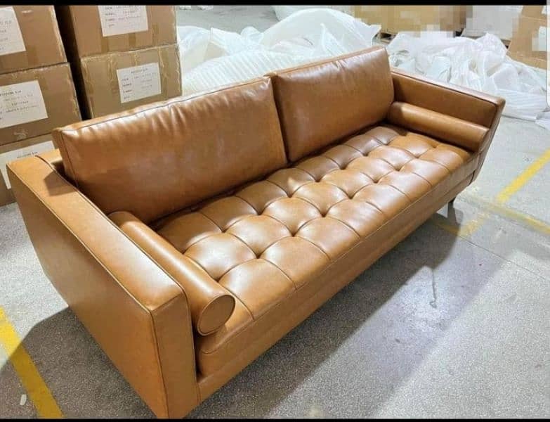 office sofa set leather Chesterfield chair table 3