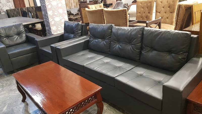 office sofa set leather Chesterfield chair table 4