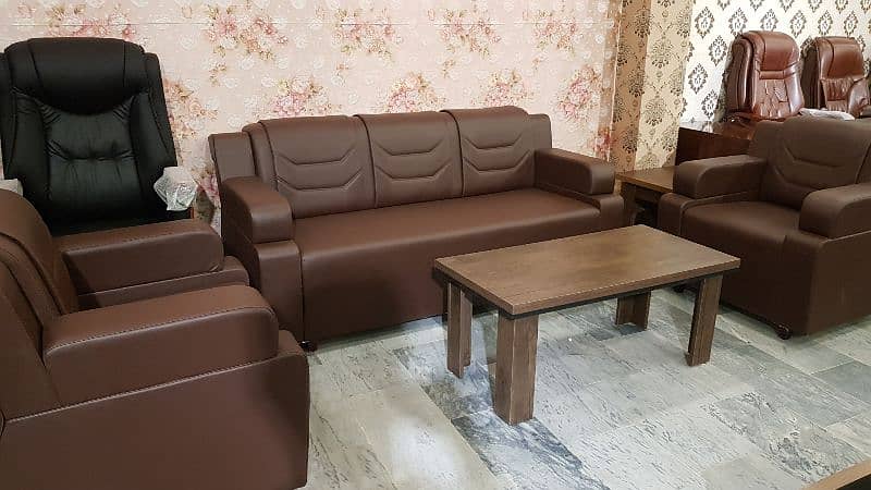 office sofa set leather Chesterfield chair table 14