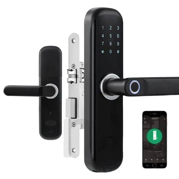 Biometric keyless Smart Handle door lock mobile access Tuya Smart life 0