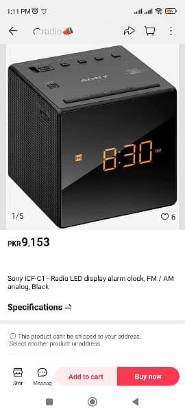 Sony Radio reloj