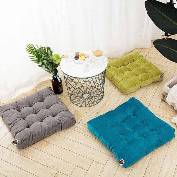 Floor Cushion Best Quality Vilvat  2 piece 3000  All Colors  Available 1