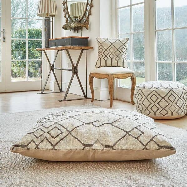 Floor Cushion Best Quality Vilvat  2 piece 3000  All Colors  Available 4
