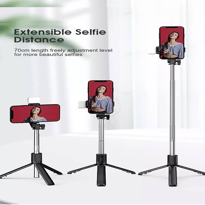 Selfie Stick With Led Light Wireless Bluetooth Foldable Mini Tripod 2