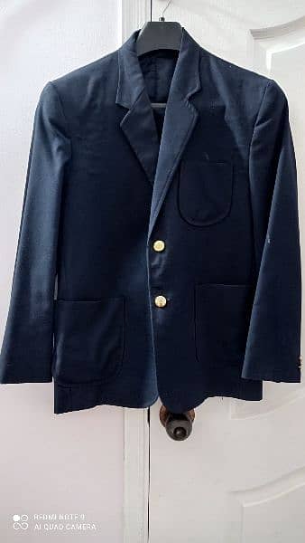 navy blue coat available with  coat pouch . . size are mentioned . 0