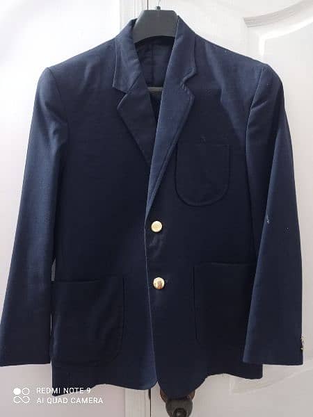 navy blue coat available with  coat pouch . . size are mentioned . 1
